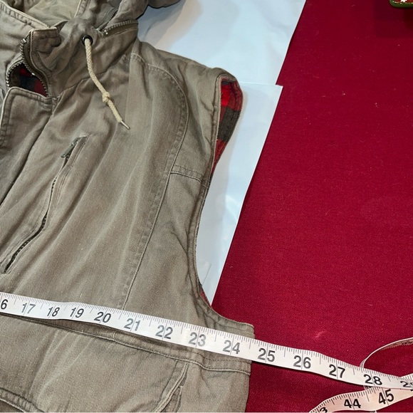 Hardy Amies LUNDON Elmer Fudd hooded VEST Reversible Red Black checkered FLANNEL - Picture 10 of 16